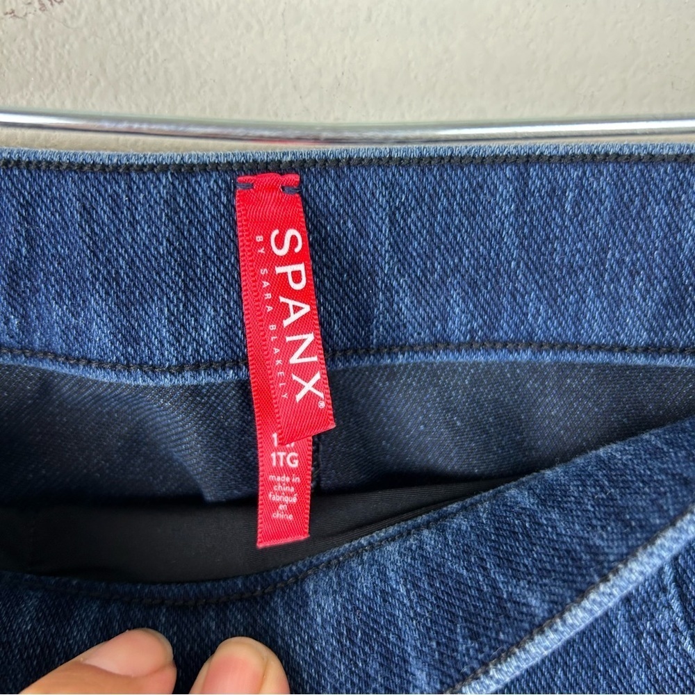 Spanx pull-on dark wash jean jogging pants "Jean-ish ankle leggings" size: 1X - Picture 4 of 9